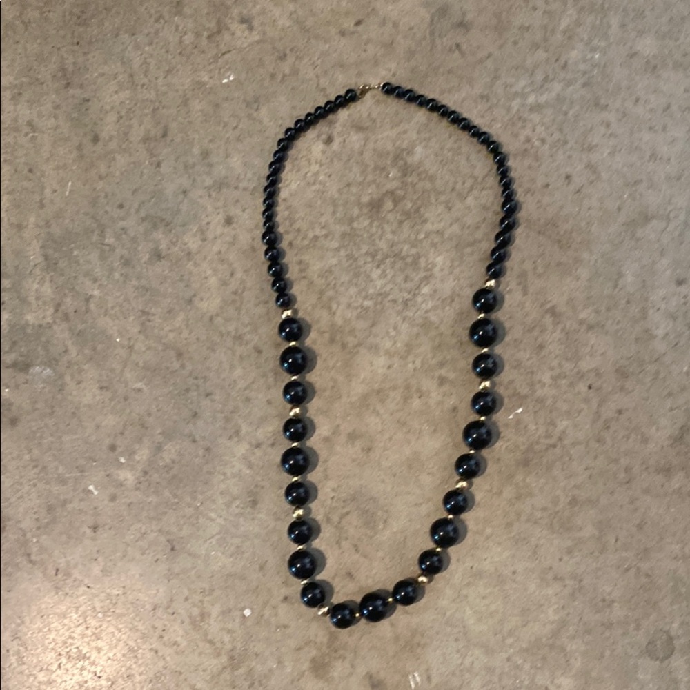 Elegant Black Beaded Necklace